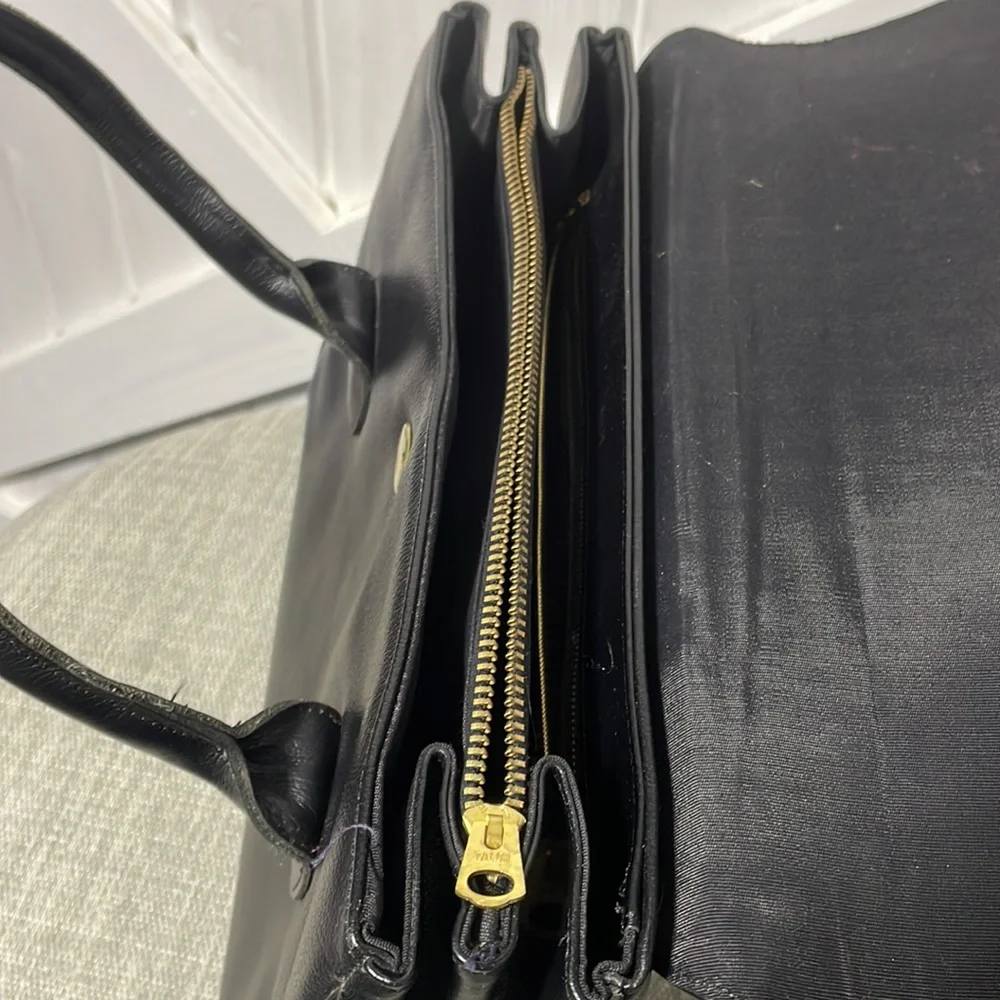 Rolfs Vintage Black Leather Satchel - Picture 8 of 13